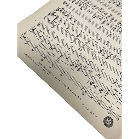 All Of My Life Sheet Music 1944 Irving Berlin Kate Smith - Picture 4 of 5